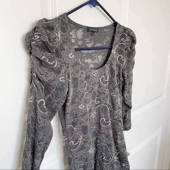 Aritzia Talula Lace Top Gray - Picture 2 of 6
